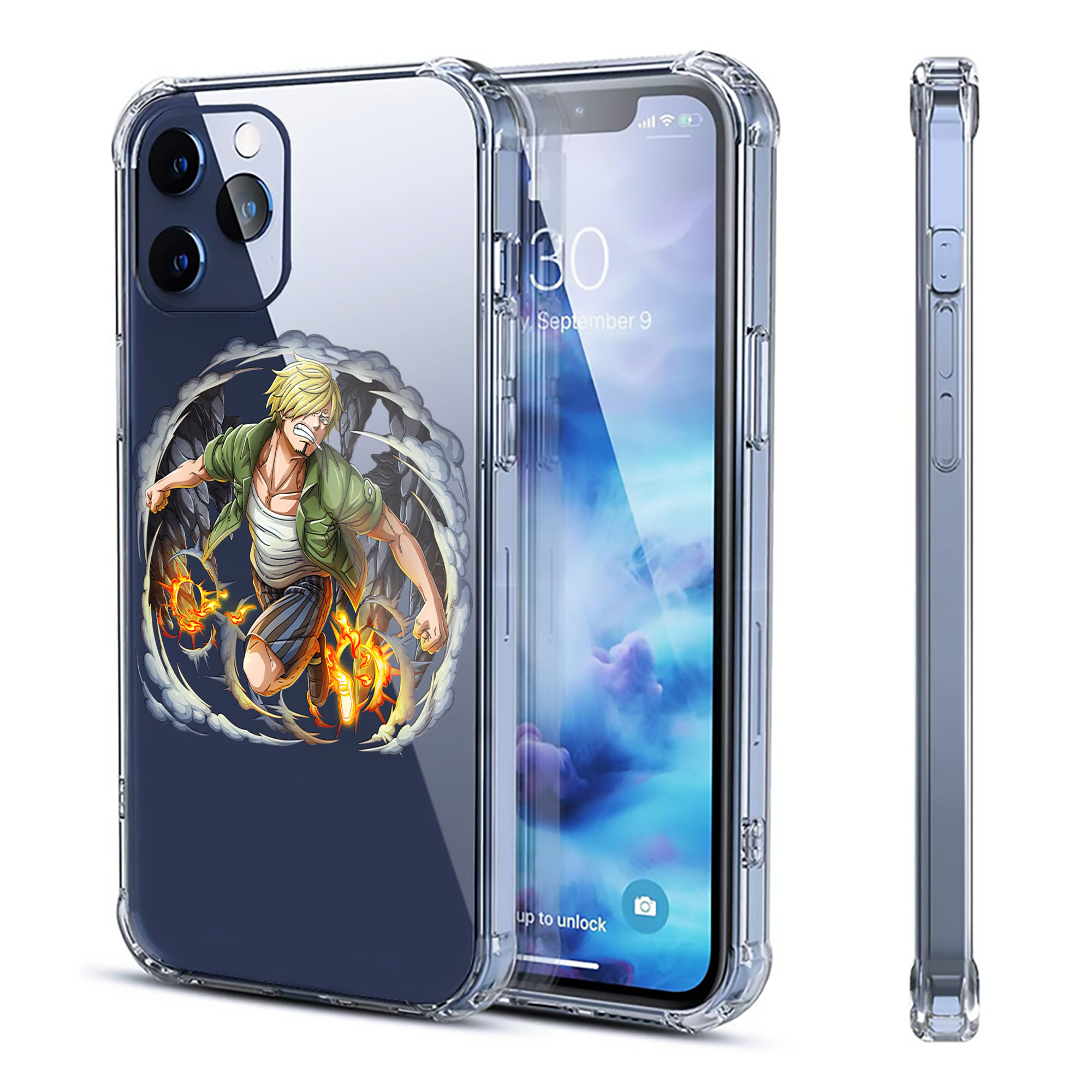 （画像用） ワンピース サンジ ONE PIECE Sanji 【iPhone 12シリーズ対応】透明スマホケース（クリアソフトケース）